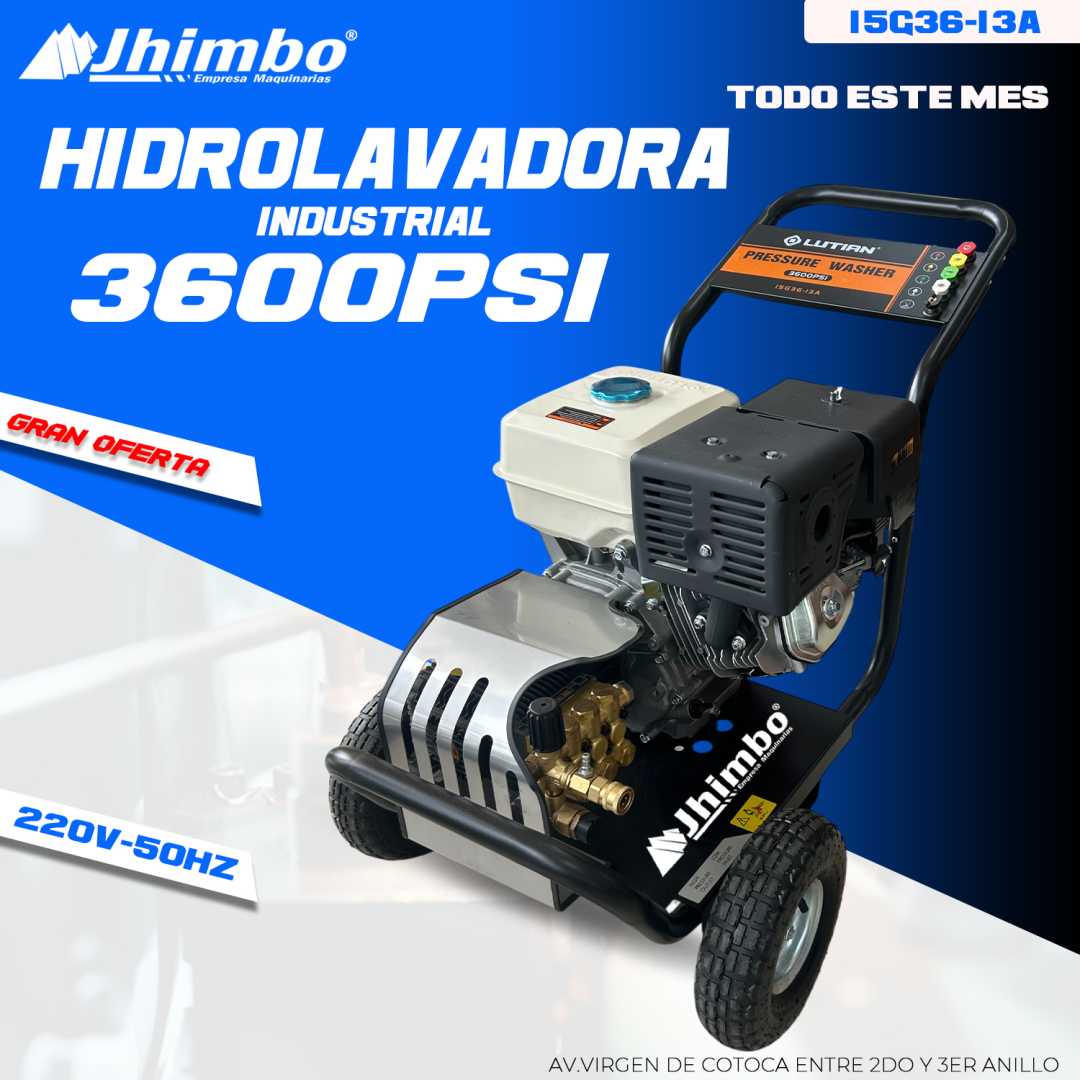 Hidrolavadora industrial 3600psi Santa Cruz - Jhimbo Importadora