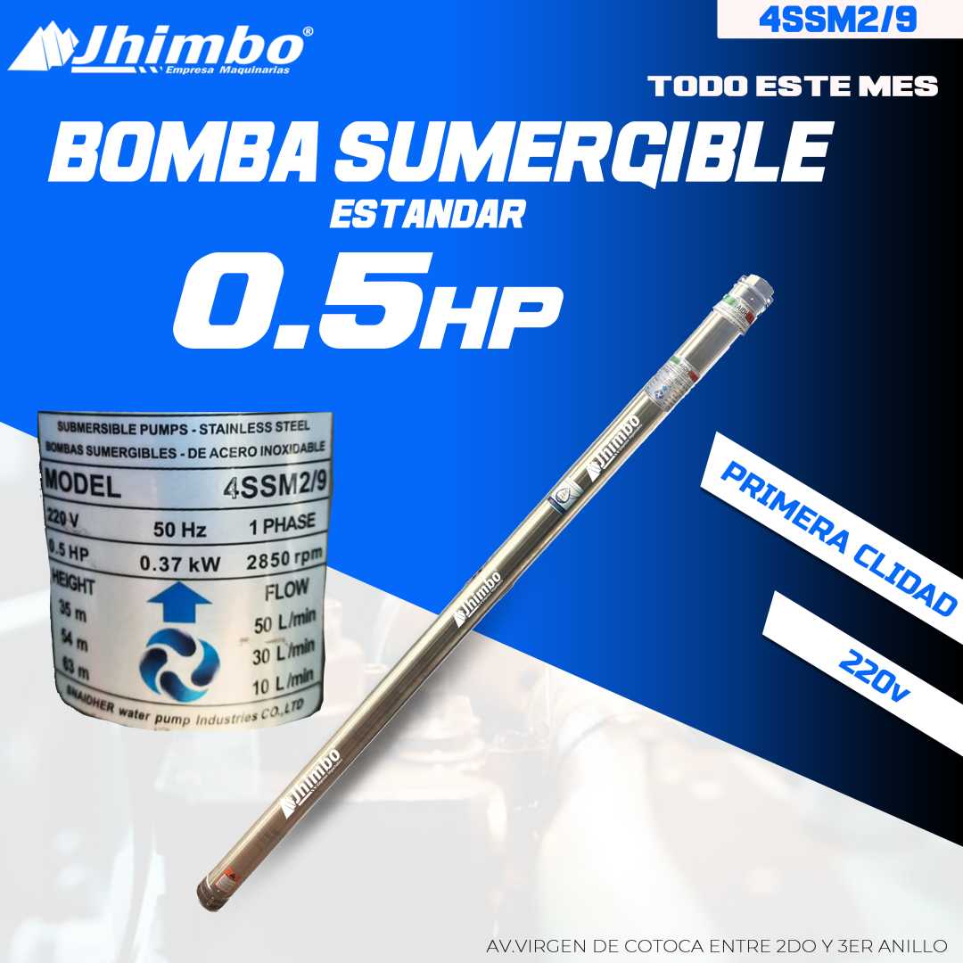 Bomba sumergible 0.5hp original Bolivia - Jhimbo Importadora