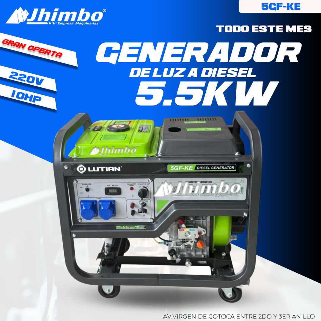 Generador a diésel 5500w - Jhimbo Importadora