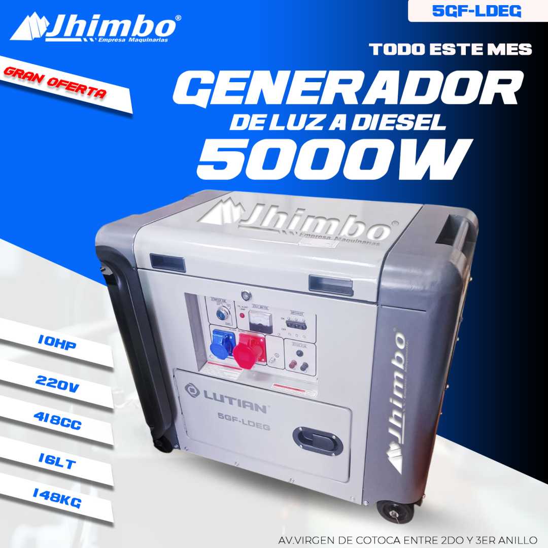 Generador de luz 10.5kW Bolivia - Jhimbo Importadora