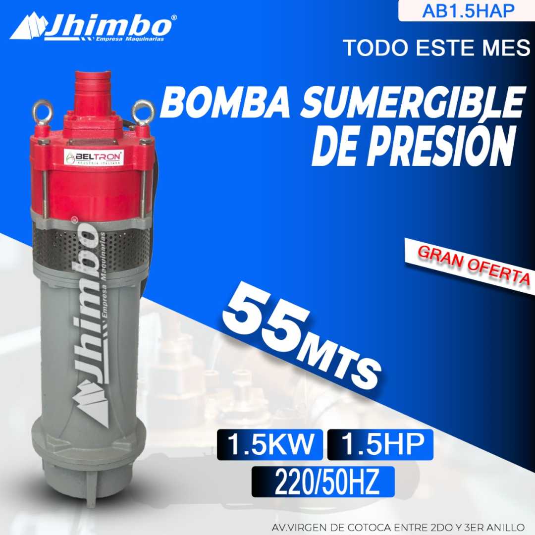 Bomba sumergible de presión 1.5HP Bolivia - Jhimbo Importadora