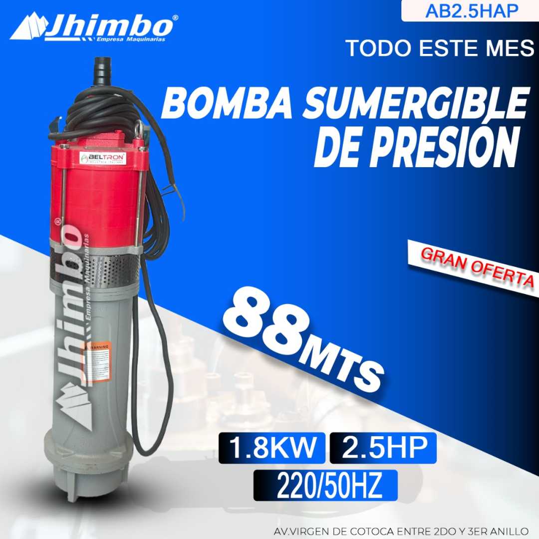 Bomba sumergible de presión 2.5HP Bolivia - Jhimbo Importadora