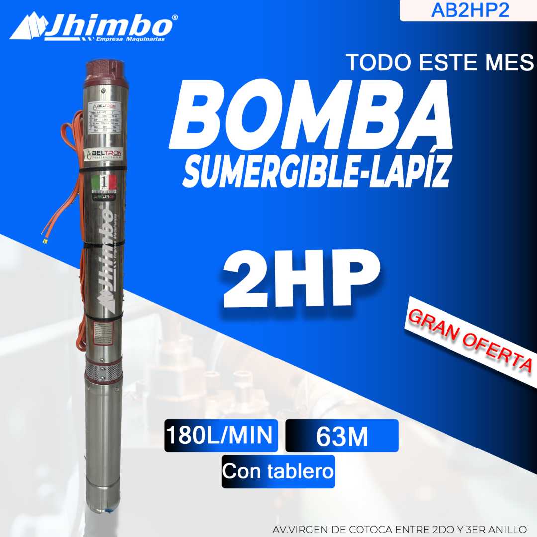 Bomba sumergible 2HP Santa Cruz - Jhimbo Importadora