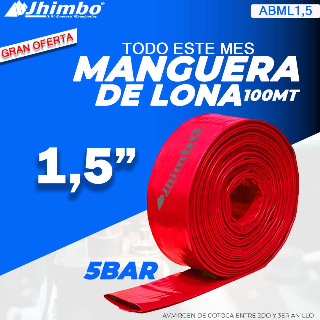 Manguera de lona 1,5 pulgadas Santa Cruz - Jhimbo Importadora