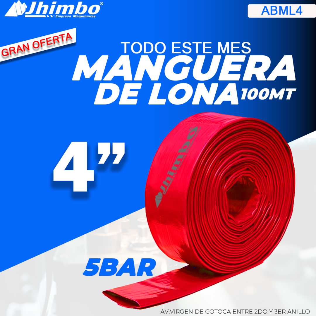 Manguera de lona 4 pulgadas Santa Cruz - Jhimbo Importadora