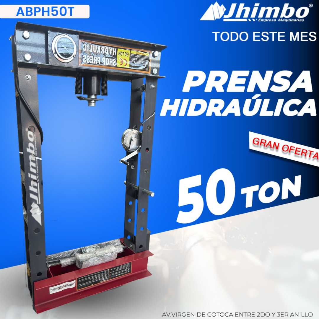 Prensa hidraulica de 50 Toneladas industrial Bolivia - Jhimbo Importadora