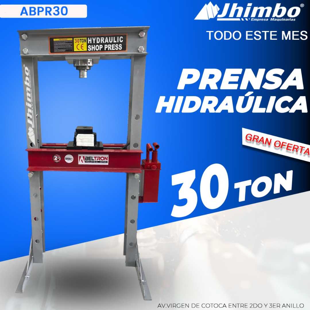 Prensa hidraulica Pesado 30ton Bolivia - Jhimbo Importadora