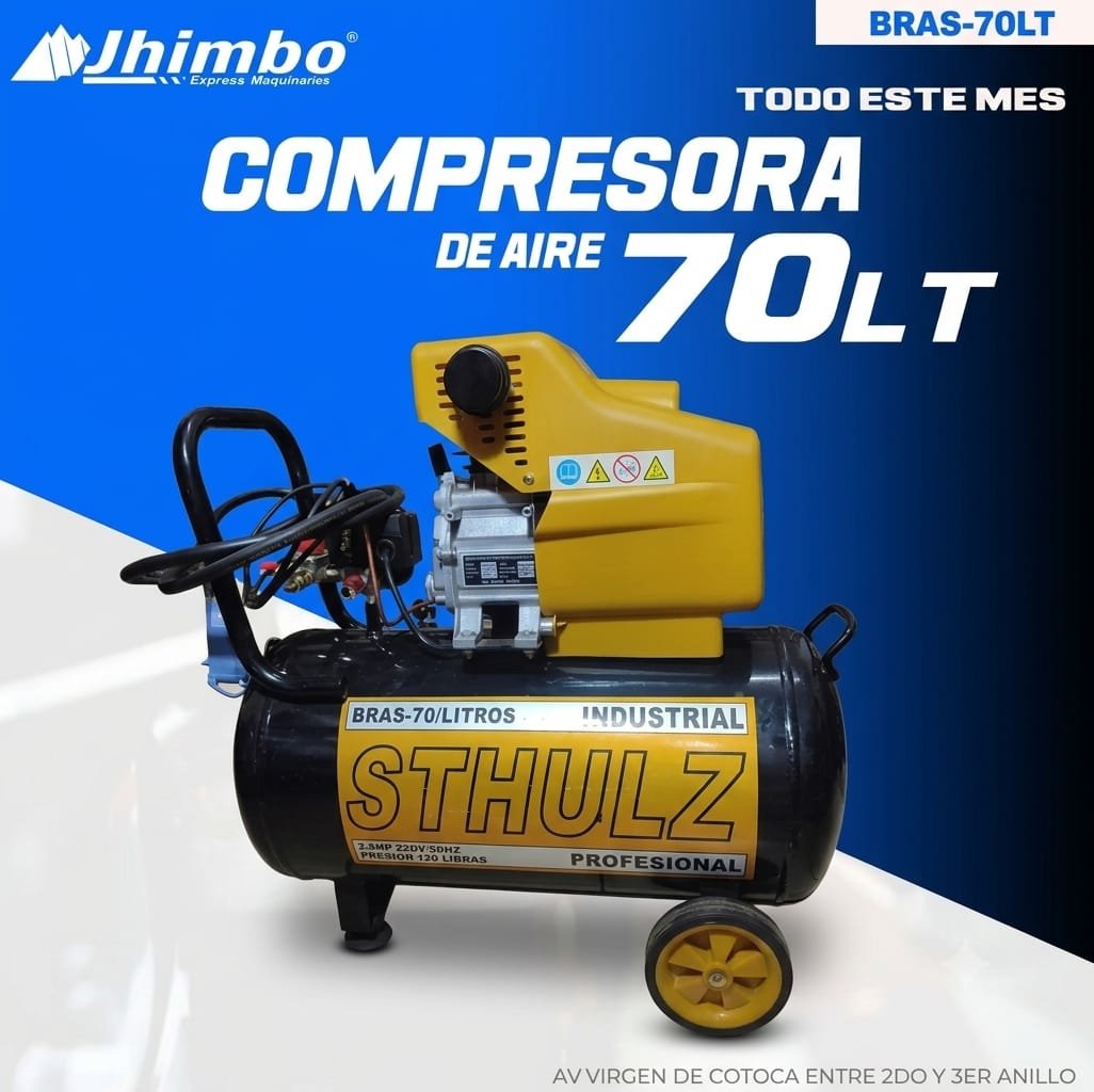 COMPRESORA DE AIRE 70LT INDUSTRIAL Bolivia - Jhimbo Importadora
