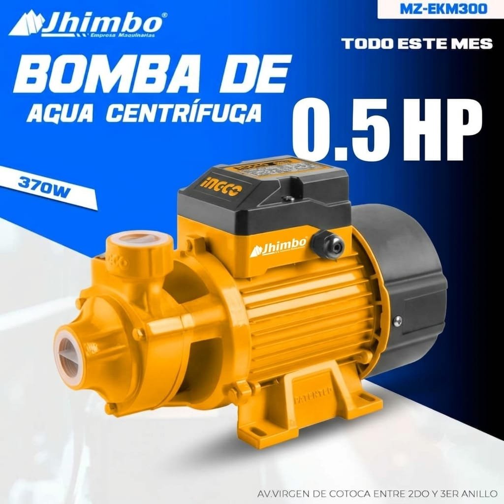 BOMBA DE AGUA CENTRÍFUGA 0.5HP 370W BOLIVIA - Jhimbo Importadora
