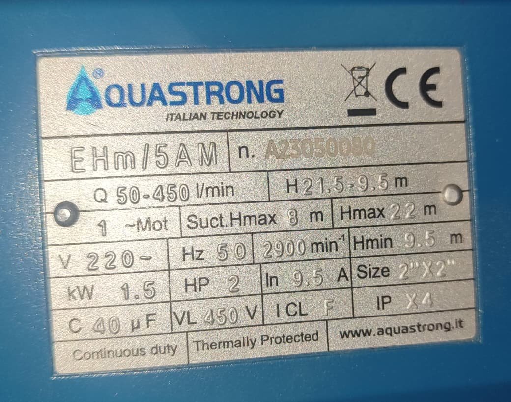 BOMBA DE AGUA CENTRIFUGA 2HP 2'' AQUASTRONG BOLIVIA - Imagen 4