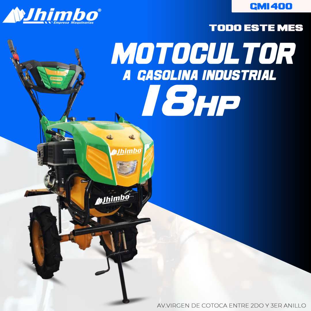 Motocultor a gasolina de 18HP Santa Cruz Bolivia - Jhimbo Importadora