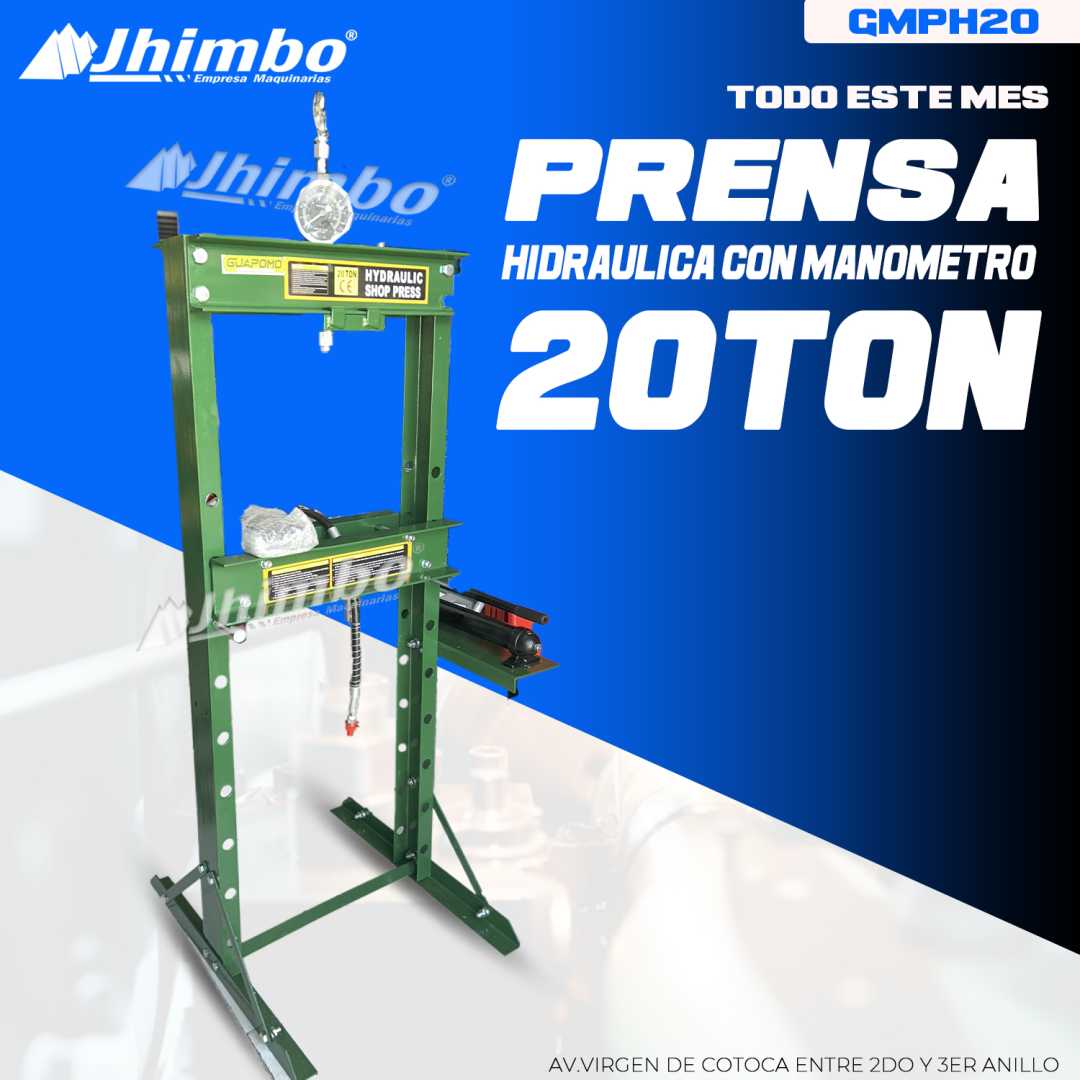 Prensa hidraulica de 20T Bolivia - Jhimbo Importadora