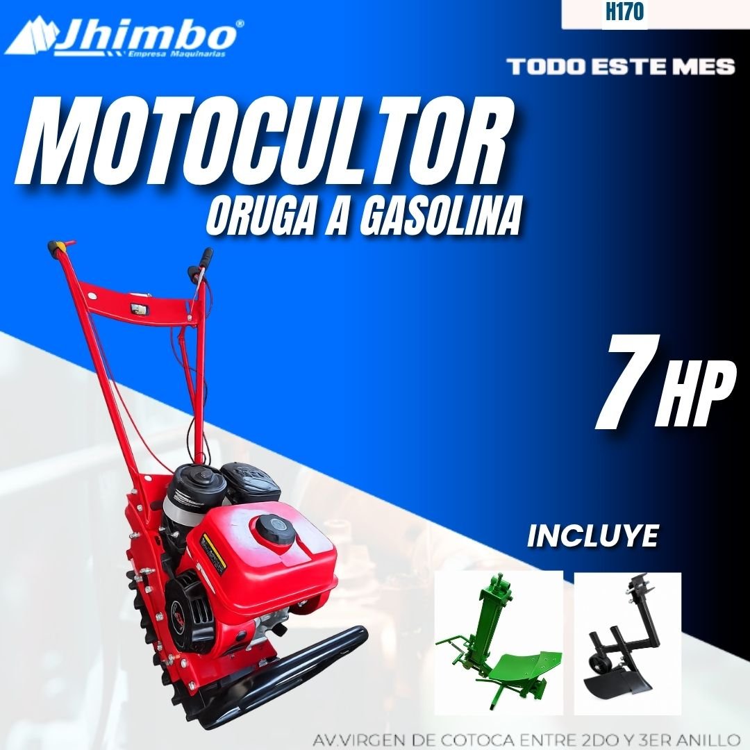 MOTOCULTOR ORUGA A GASOLINA 7 HP 2 ACCESORIOS BOLIVIA