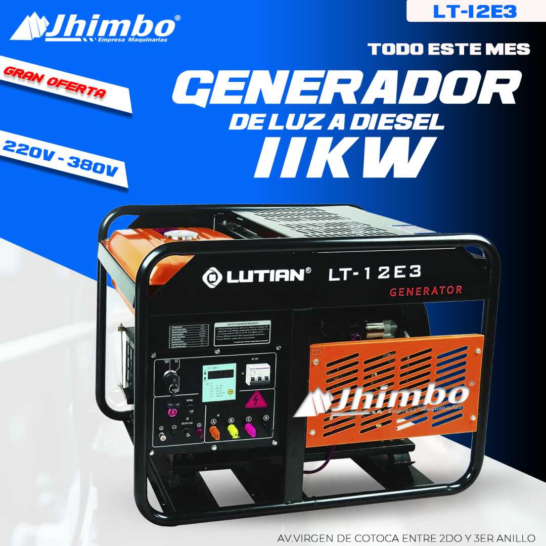 Generador eléctrico a gasolina 11KW Bolivia