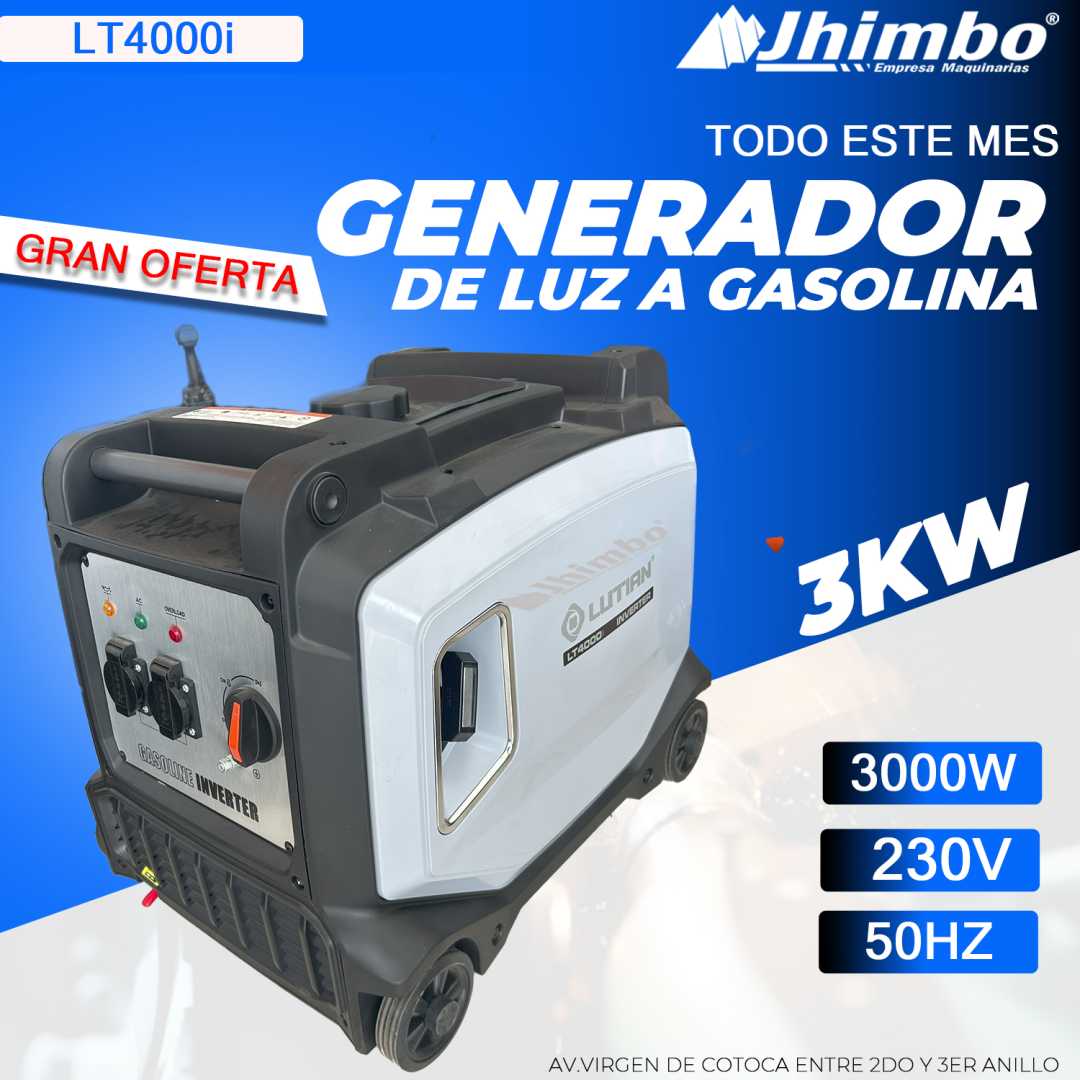 Generador de luz inverter 3000W Bolivia - Jhimbo Importadora