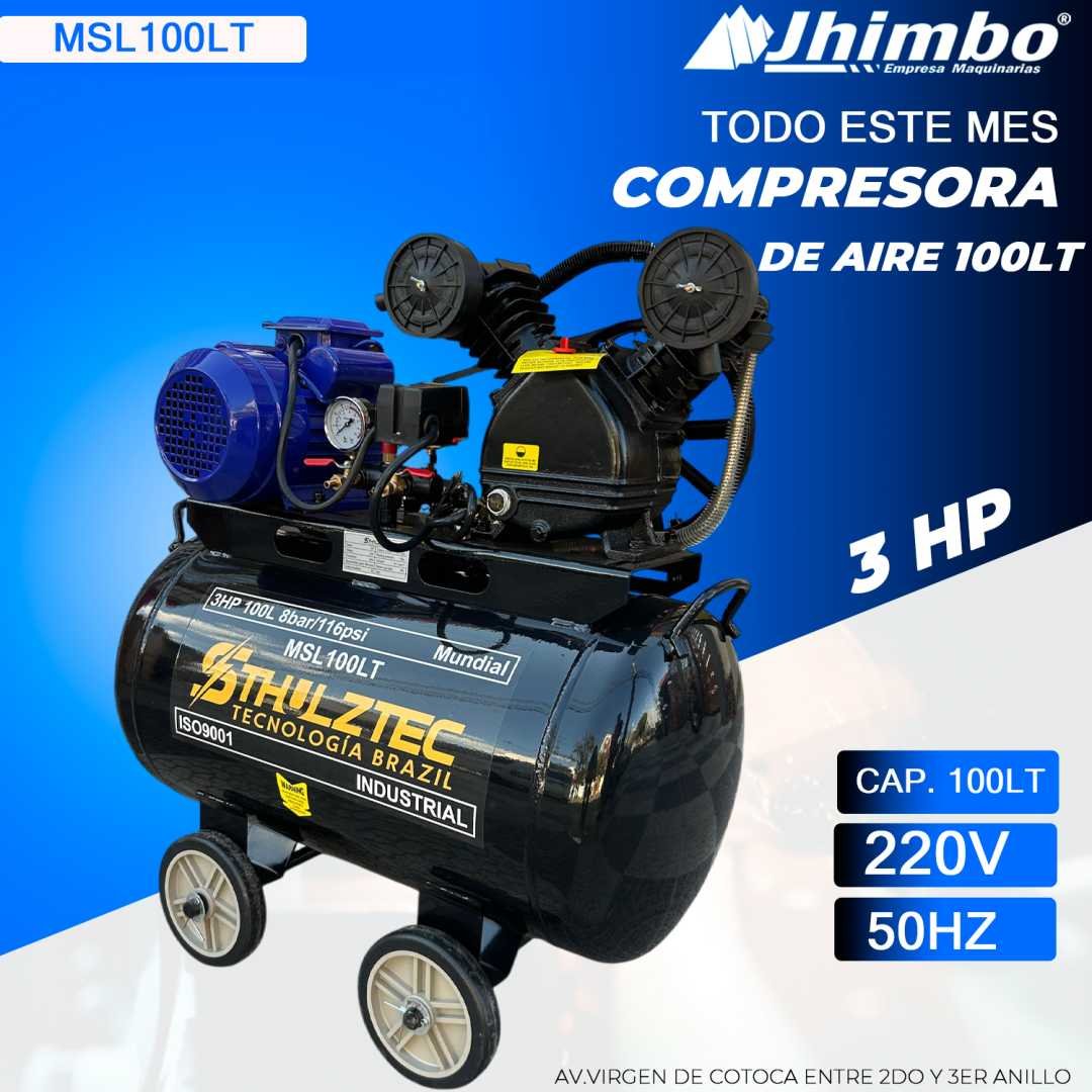 COMPRESORA DE AIRE 100L INDUSTRIAL Bolivia - Jhimbo Importadora