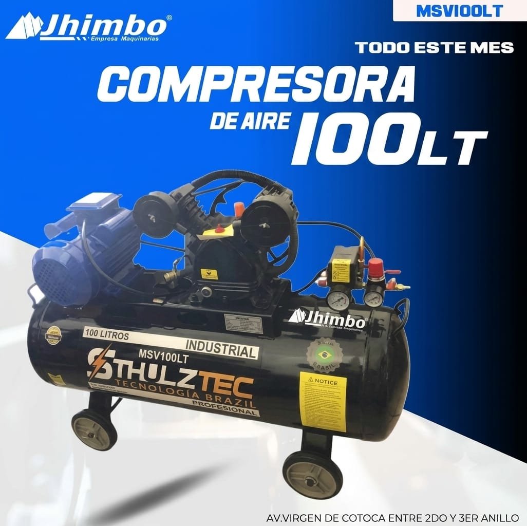 COMPRESORA DE AIRE 100 LITROS A CORREA INDUSTRIAL Bolivia - Jhimbo Importadora