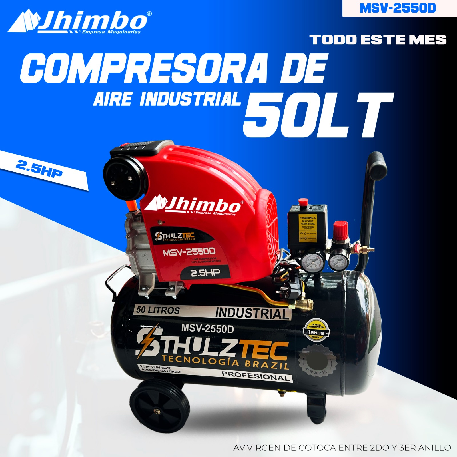 Compresora de aire 50L Bolivia - Jhimbo Importadora