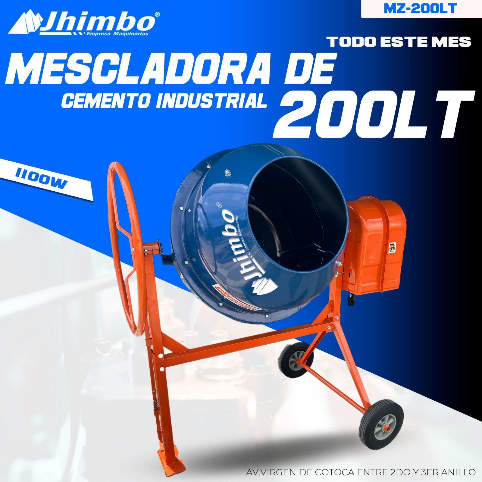 Mezcladora de cemento 200L Bolivia - Jhimbo Importadora
