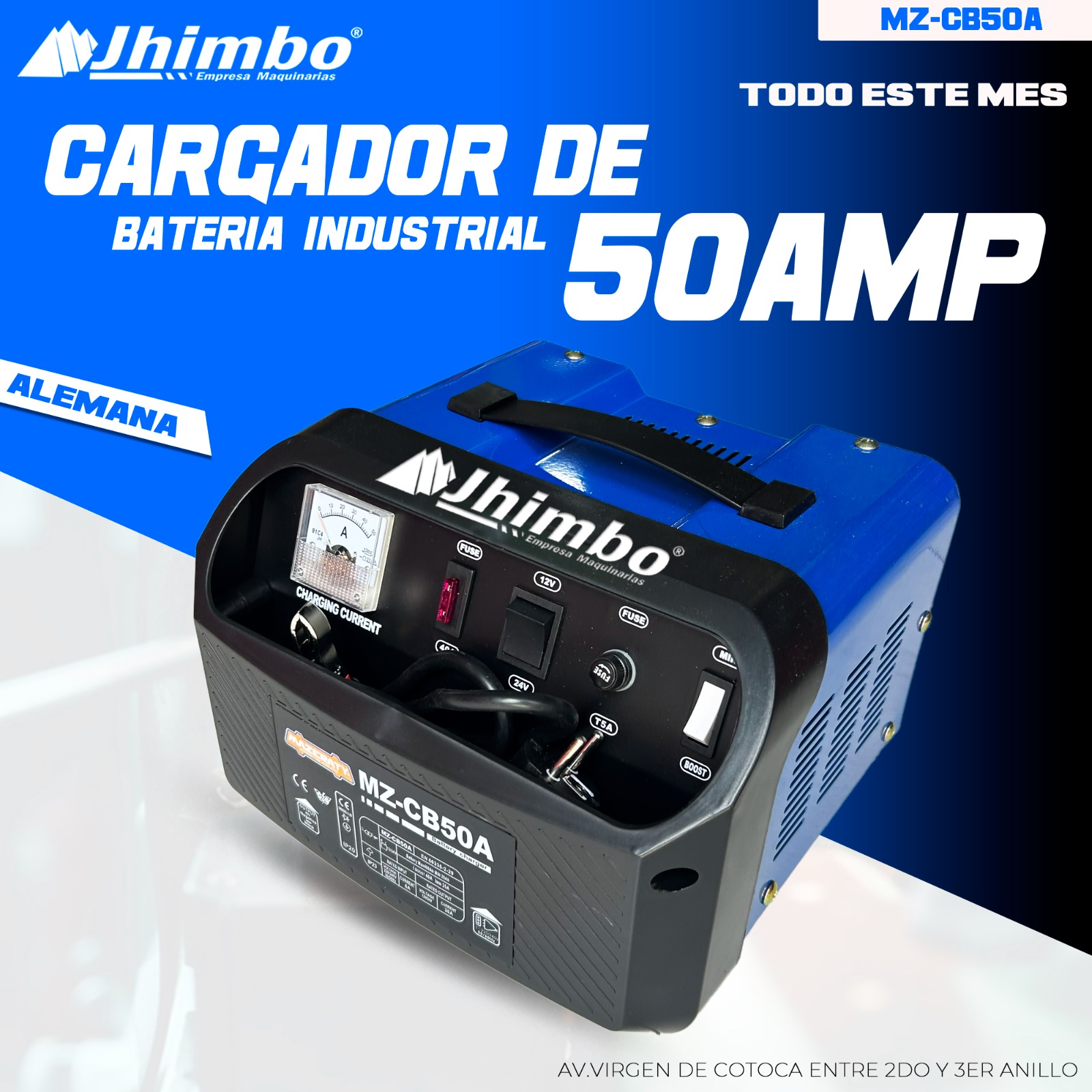 Cargador de bateria 50A Santa Cruz - Jhimbo Importadora