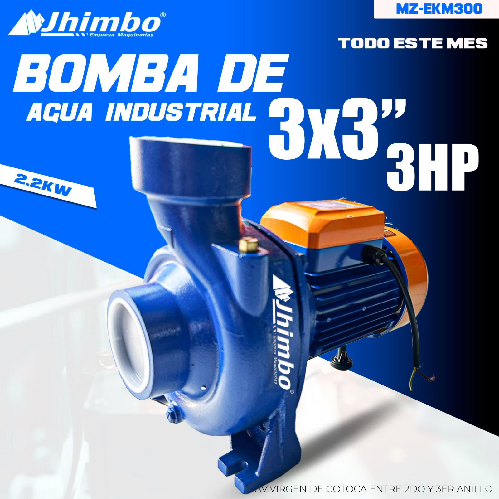 Bomba de agua 3HP 3"x3" Bolivia - Jhimbo Importadora