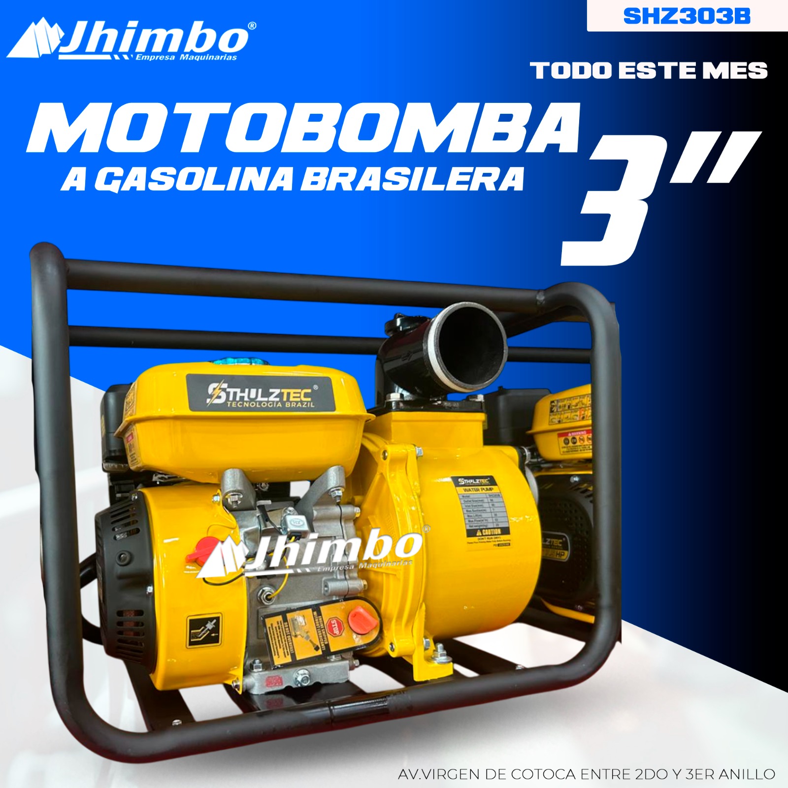 Motobomba agua 3" Bolivia - Jhimbo Importadora