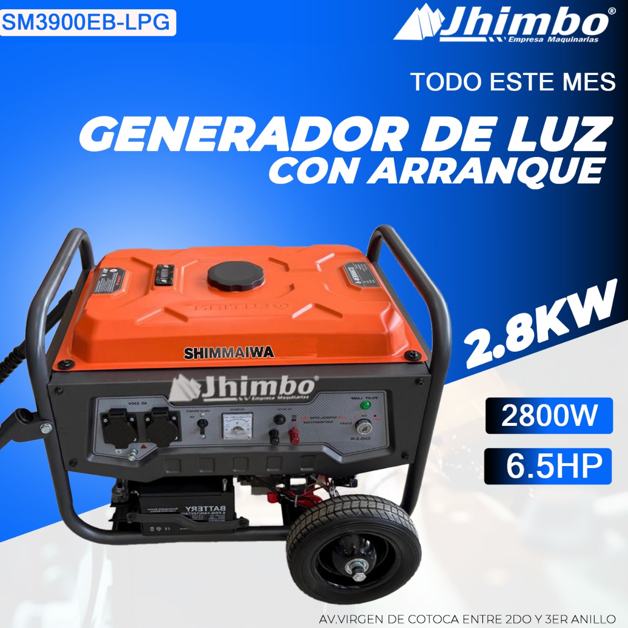 Generador electrico de 2800W Bolivia - Jhimbo Importadora