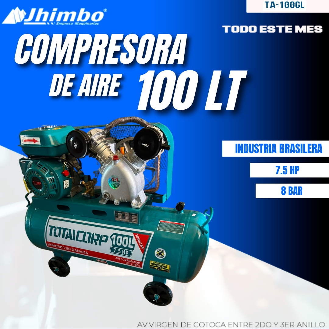COMPRESORA DE AIRE 100L A GASOLINA - Jhimbo Importadora