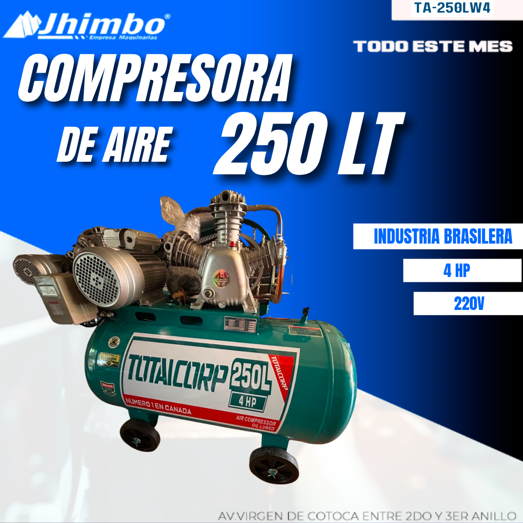 COMPRESORA DE AIRE 250L A CORREA INDUSTRIAL BOLIVIA - Jhimbo Importadora