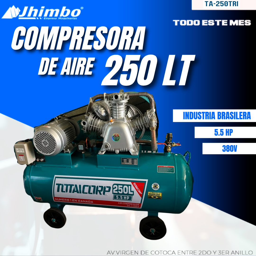 COMPRESORA DE AIRE 250L 380V INDUSTRIAL BOLIVIA - Jhimbo Importadora