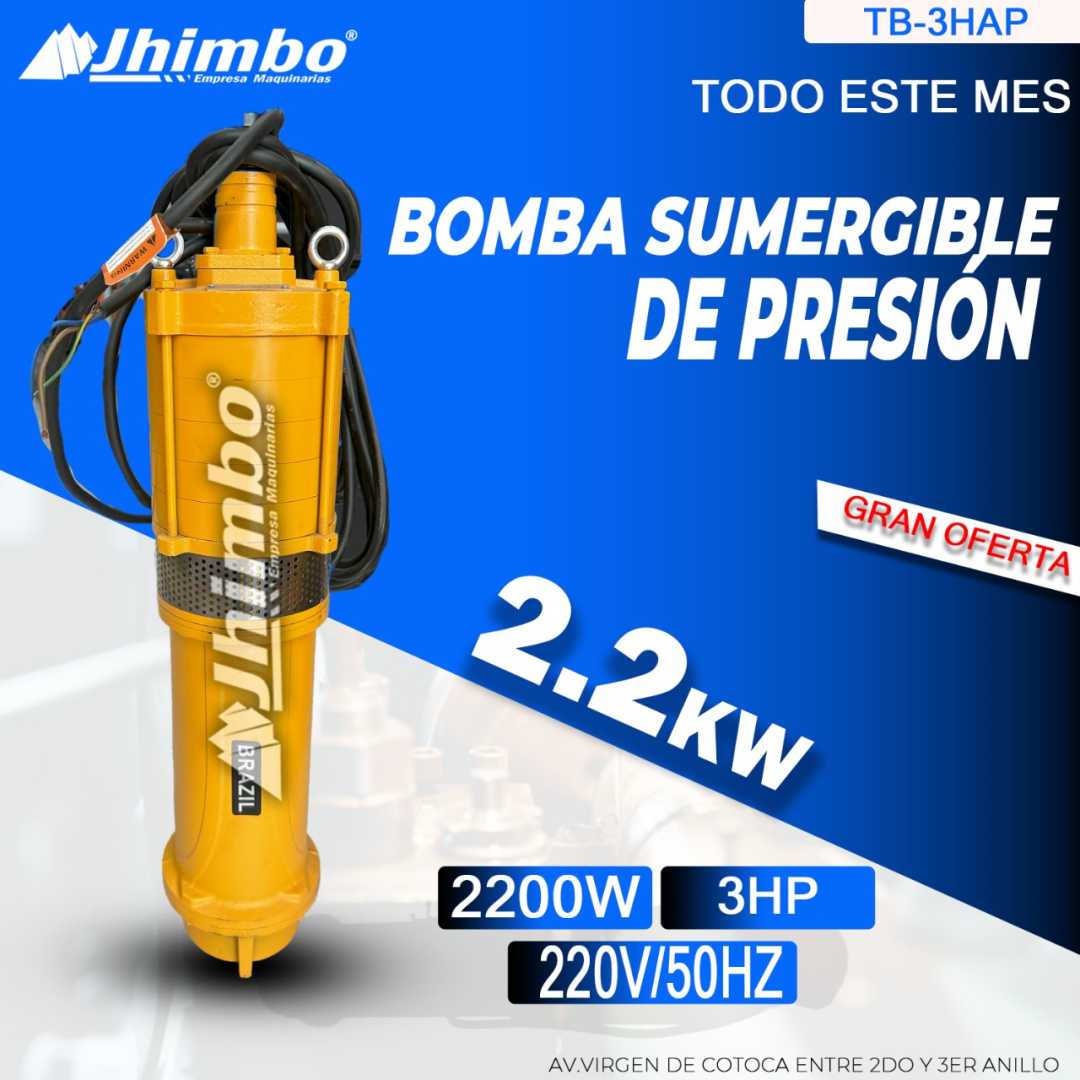 Bomba sumergible de presión 2.2kw Santa Cruz - Jhimbo Importadora