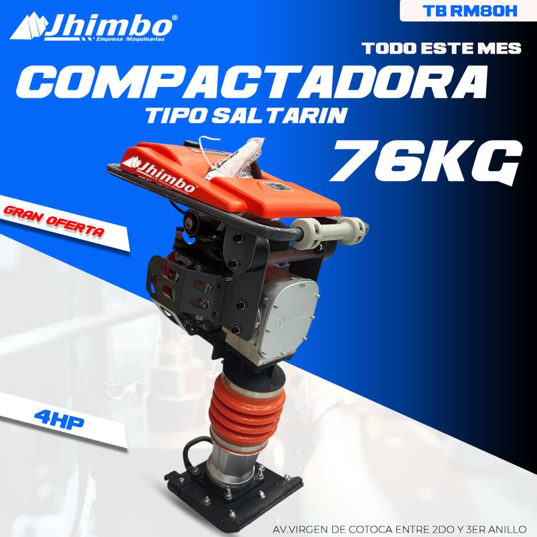 Compactadora tipo saltarin 76kg Santa Cruz - Jhimbo Importadora