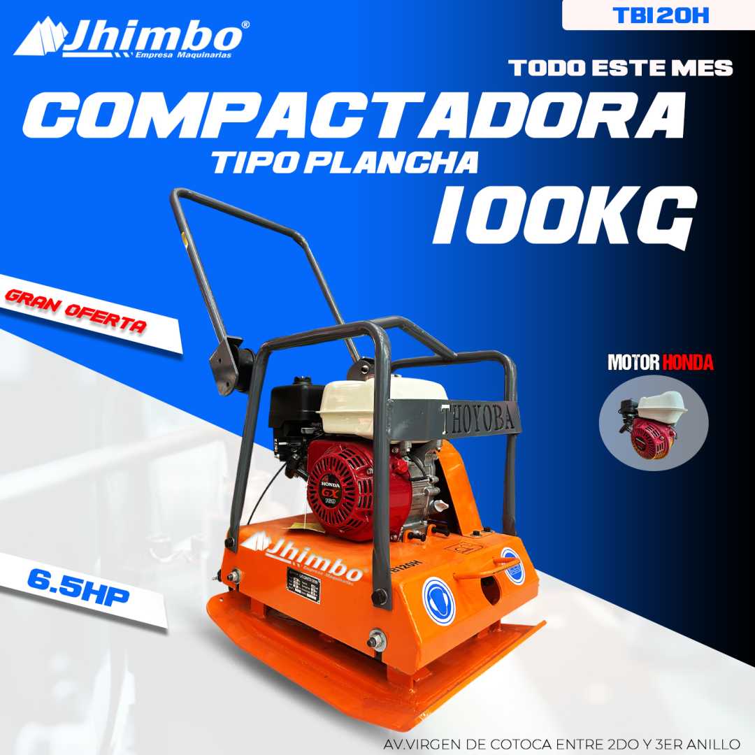 Compactadora tipo plancha industrial 100kg Santa Cruz Bolivia - Jhimbo Importadora