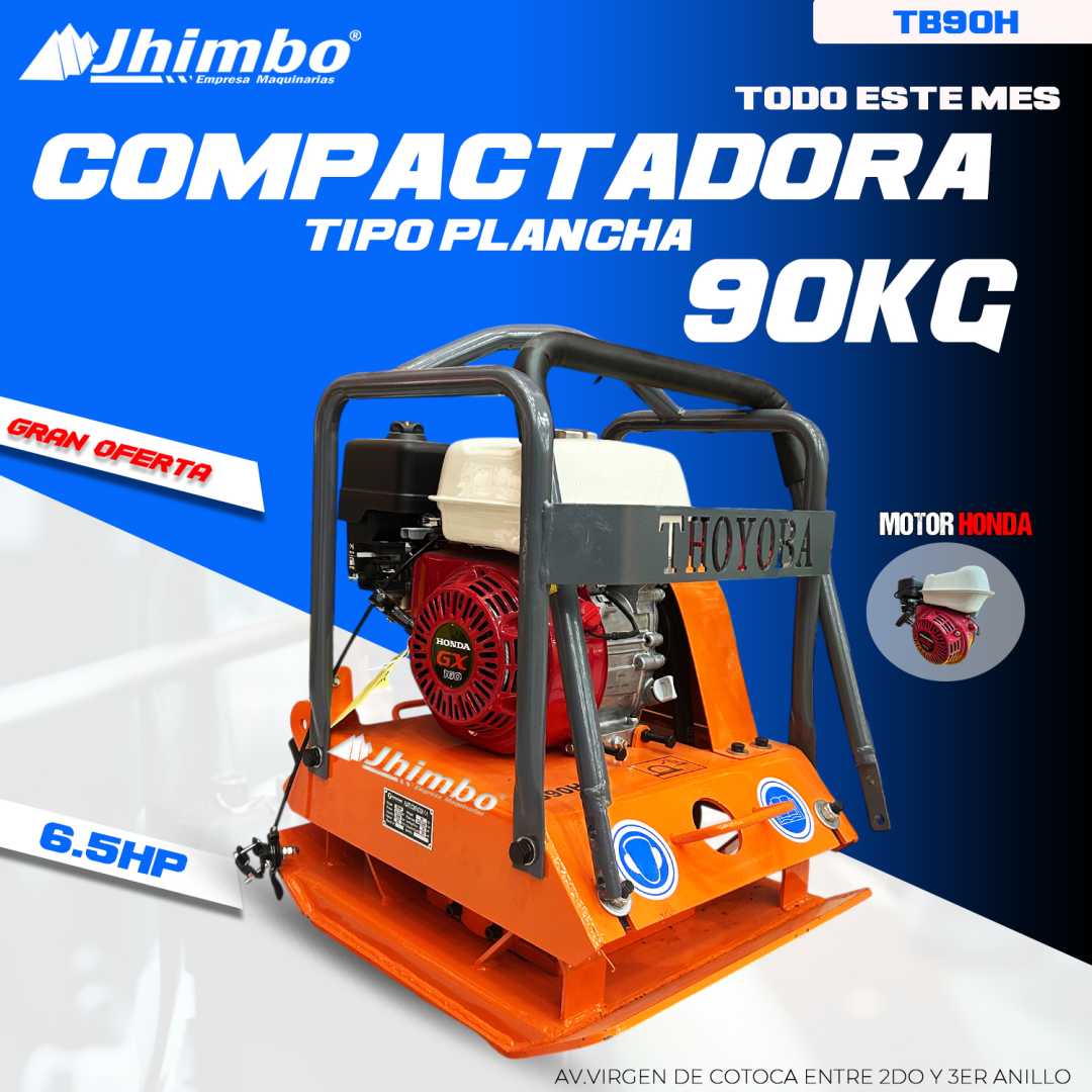 Compactadora tipo plancha industrial 90kg Santa Cruz - Jhimbo Importadora