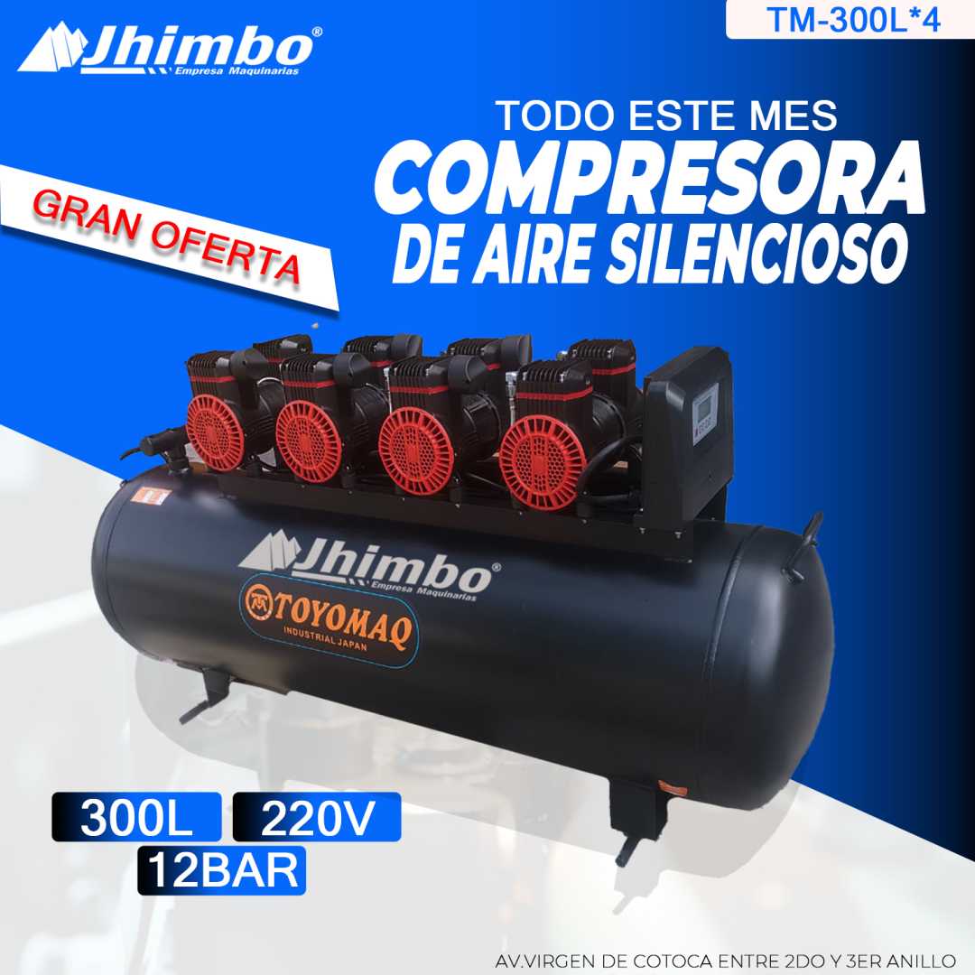 Compresora de aire silencioso 300L Bolivia - Jhimbo Importadora