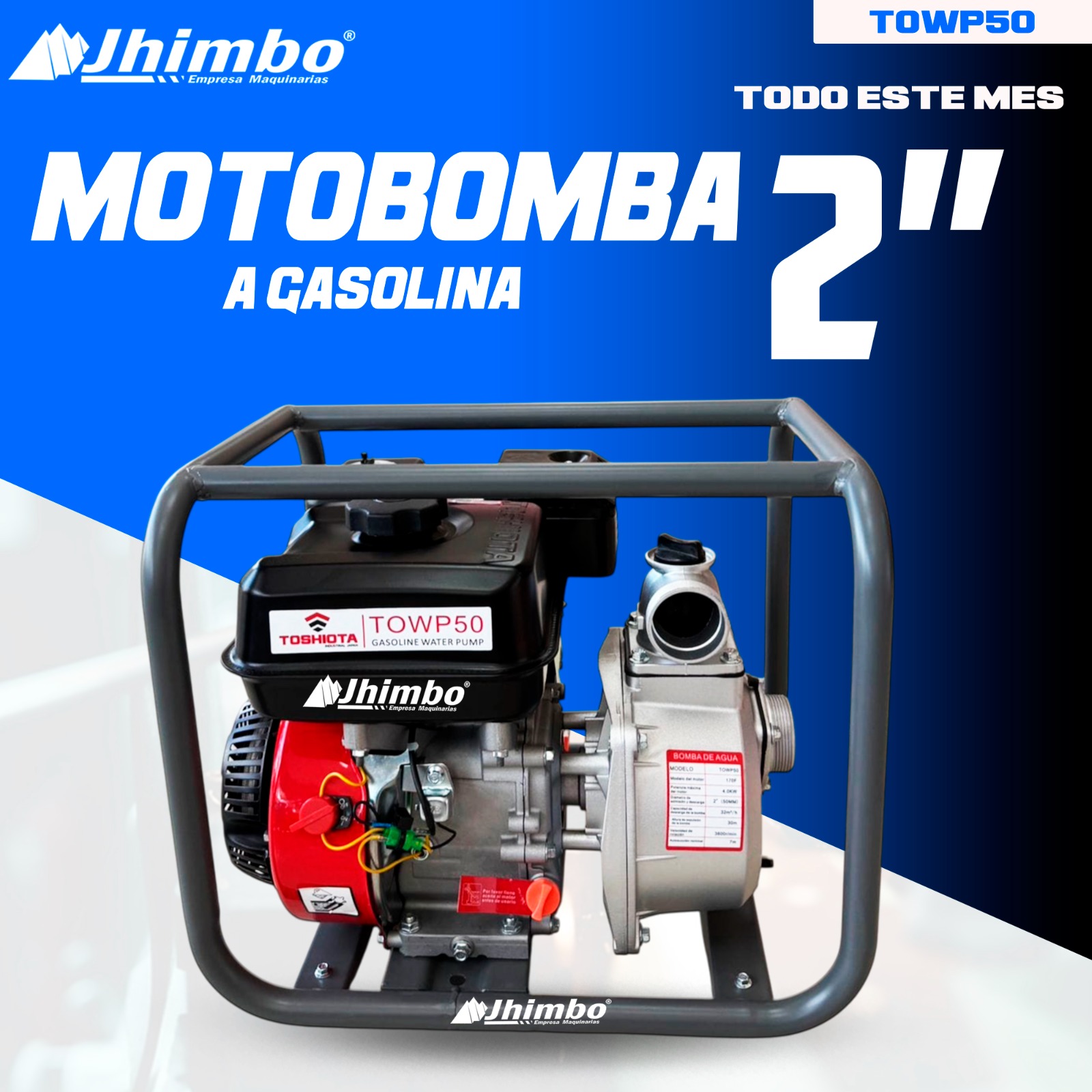Motobomba de agua 2" Santa Cruz - Jhimbo Importadora