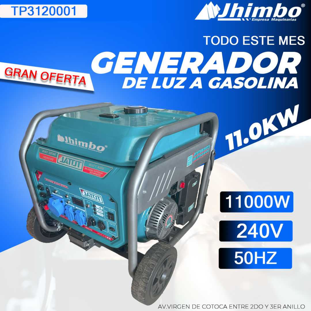 Generador de luz 8.0kW Santa Cruz - Jhimbo Importadora