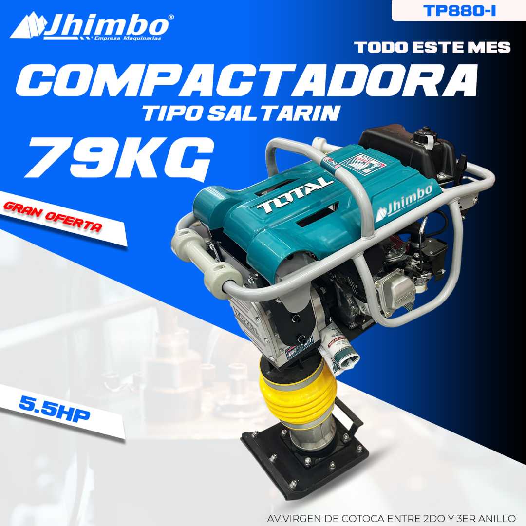 Compactadora tipo saltarin 79kg Santa Cruz - Jhimbo Importadora