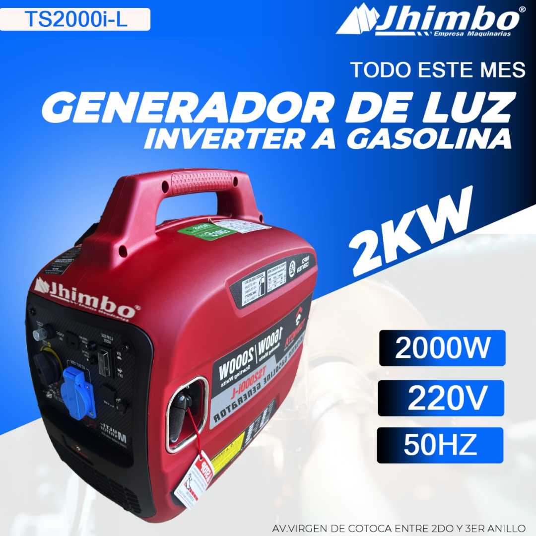Generador de luz inverter 2000W Bolivia - Jhimbo Importadora