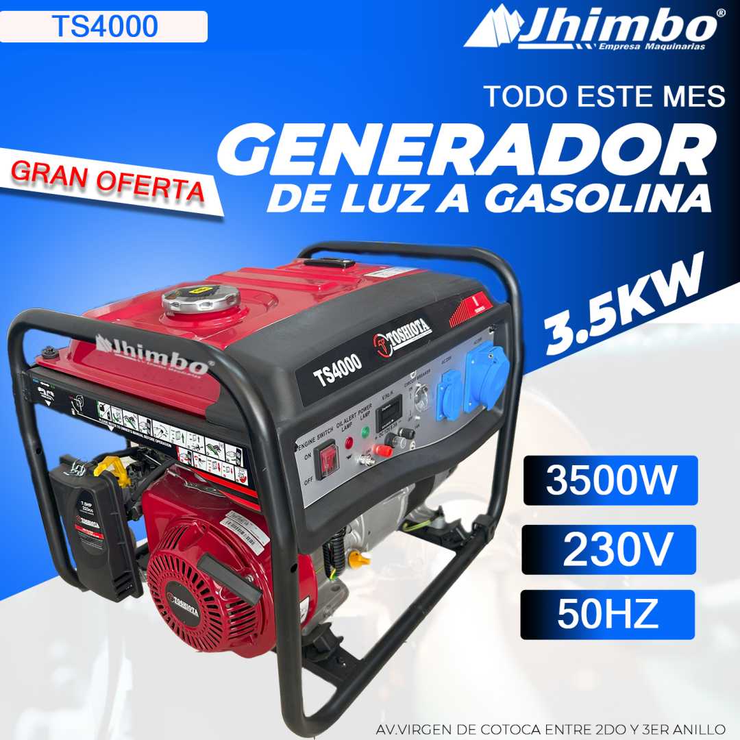 Generador de luz 3500W Bolivia - Jhimbo Importadora