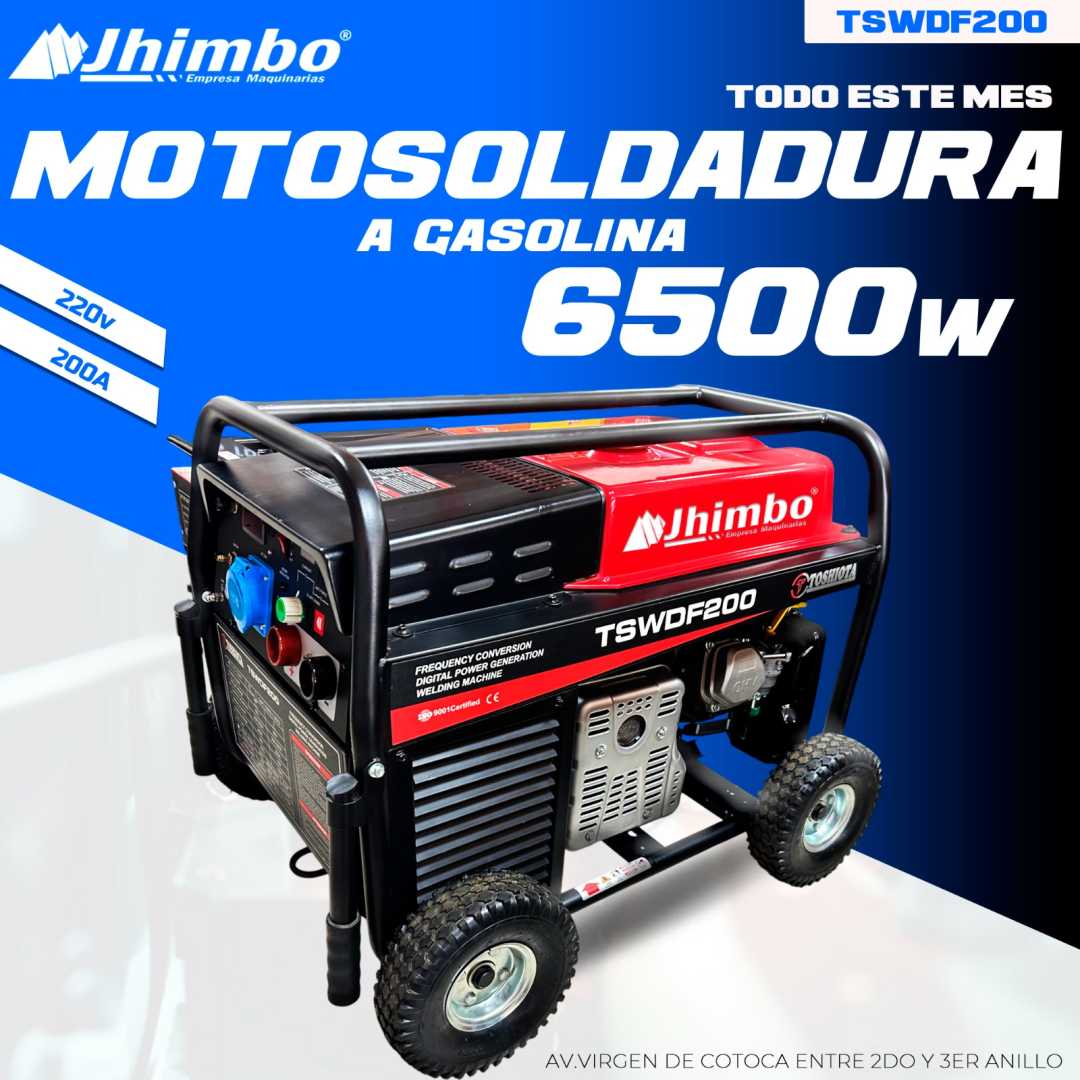 Motosoldador a gasolina 6.5kW/200A Bolivia - Jhimbo Importadora