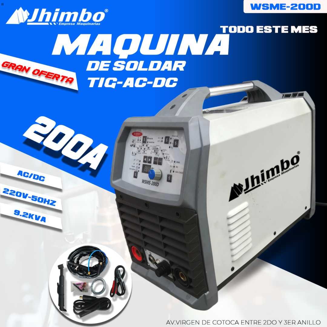 MAQUINA DE SOLDAR TIG AC/DC 200A INDUSTRIAL Bolivia - Jhimbo Importadora