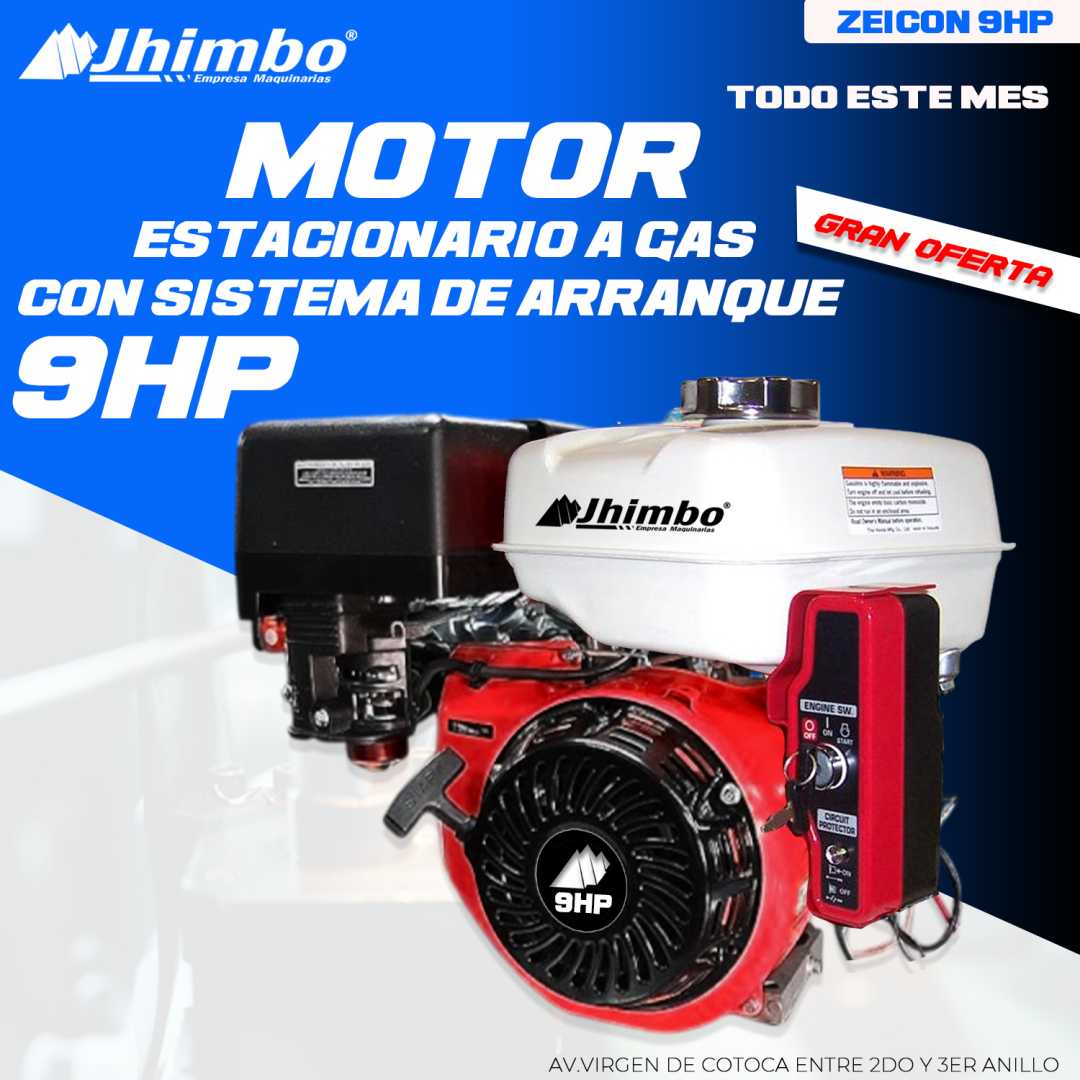 Motor estacionario a gas y gasolina 9HP Bolivia - Jhimbo Importadora